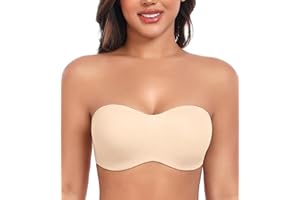 DotVol Seamless Bandeau Unlined Underwire for Large Bust Women's Minimizer Strapless Bra
