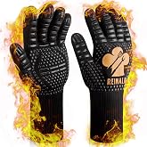 Barbecue Gloves Kitchen Heat Resistant Up to 932&deg;F Silicone Oven Gloves Non-Slip for Kitchen, Grill, Baking, Microwave (S/M,