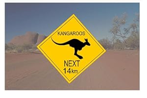 EpochSign Plaque en métal style australien pour route Australie Motif kangourou 30,5 x 30,5 cm