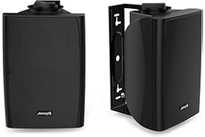 Audibax Elipse 4 Altavoces HiFi Estantería/Pared 4" 2 Vías Con Soportes. Negros Pareja