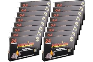 TIGER TIM Tiger Fireglow 24 Cubes Firelighters Superior Lignite Mess-Free Safe Odourless Instant Fire Starters for Wood Burners Barbecues Stoves Grills Campfires, Maple Flavor, Block, Solid Fire Fuel