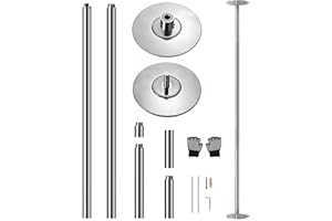 ‎SERENELIFE SereneLife Pole Dance Stange Indoor – Höhenverstellbar, Statisch & Rotierend, 204–274cm Turnstange Indoor für Zuhause – Robuster Stahl, Kein Bohren – Fitness Poledance Tanztraining – 280kg Traglast