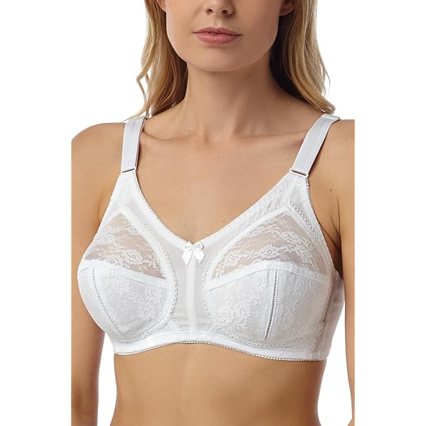 Marlon Satin Embroidered Bra Wireless Soft Cup Everyday Bra BR592 White - View #8
