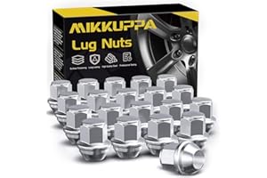 MIKKUPPA M12x1.5 Radmuttern - SW19 Ersatz für 2006-2020 Ford Fusion, 2012-2018 Focus, 2001-2022 Escape, 2011-2019 Fiesta, 20 Stück Einteilige Chrom OEM Factory Style Bulge Acorn Seat Radmuttern