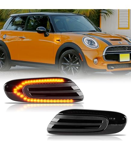 RZG Coppia Di Frecce Laterali A LED Nere Per Mini Cooper F55 F56 F57: Canbus Senza Errori, Sostituzione Diretta