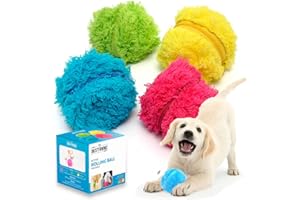CREADY® Active Rolling Ball Pelota interactiva, Juguete se Mueve Sola con 4 Fundas de Colores, para Perros y Cachorros