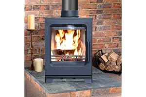 NRG Defra 5KW Multifuel Stove Eco Design Wood Burner Effect Freestanding Portable Fireplace
