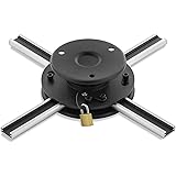 deleyCON Universal projector ceiling mount +-15° tilt, 360° swivel, up to 20 kg, ceiling distance only 62 mm, adjustable, bla