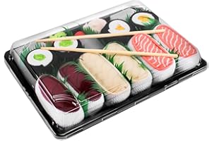 SUSHI SOCKS BOX Rainbow Socks - Damskie Męskie - Skarpetki Sushi Łosoś Ryba Maślana Tuńczyk 2x Maki 5 Pary