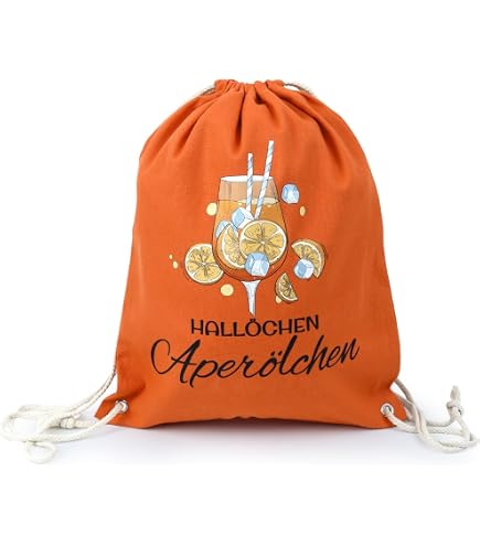 Turnbeutel Rucksack - Karneval & Fasching - Taschen - Hallöchen Aperölchen I Aperol Spritz Mädelsabend I Aperol Spritz Geschenk - Unisize - Orange - beutel festival karnevalsbeutel faschings sauf
