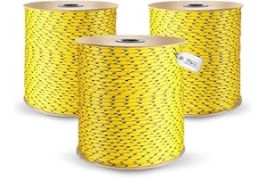 DQ-PP POLYPROPYLENSEIL | 2mm | 10m | GELB Polypropylen Seil | Traglast bis 82 kg Tauwerk PP Flechtleine Textilseil Leine Schnur Festmacher Rope Kordel Kunststoffseil geflochten