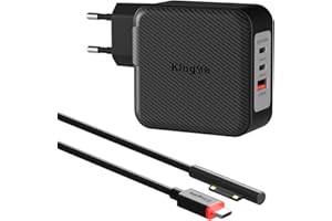 King Ma 100 W Surface Pro 8/9 ładowarka USB C Fast PD GaN laptop ładowarka Microsoft Surface Pro 7 3-portowa przenośna ładowarka ścienna do Surface Pro 3/4/5/6/7/X/Go/Laptop/Book/Studio i5 (100 W)