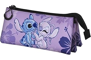 DISNEY Lilo et Stitch Stitch & Angel-Trousse Triple Fan 2.0, Lilas