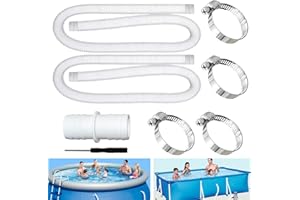 HUAMUDM 2pcs Tubo Piscina 32mm con 4 Abrazaderas Metal， Repuesto Manguera Bomba Piscina， Manguera limpiafondos piscina, Manguera piscina， Manguera repuesto para piscina, manguera para bomba piscina