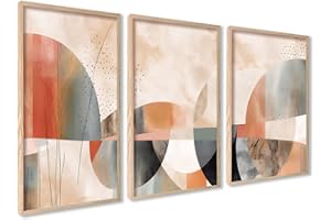 ag.art deco Quadri Moderni Soggiorno 40x50 cm | Poster da Parete | Quadri Camera da Letto o il Soggiorno | Set di 3 Stampe da Parete senza Cornice (Boho Astratto)