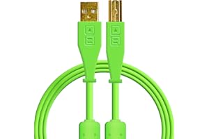 Dj Techtools Chroma Cable dritto verde, cavo USB 2.0 di alta qualità (contatti USB placcati in oro, nucleo in ferrite, lunghezza 1,5 m, cavo adattatore, fascetta in velcro integrata), verde