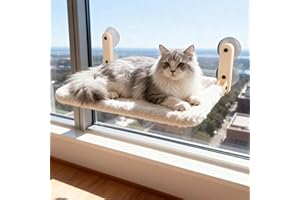 Pet Prime Sdraio da finestra per gatti, con 2 panni di copertura, amaca per gatti con ventosa forte, può contenere fino a 20 kg, per superfici lisce – grande