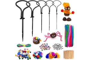 JJKOL Kastanienbohrer Kinder Set, 346 tlg Kastanien Bastelset Kinder, 1.5-5mm Bastelset Herbst Handbohrer zum Basteln mit Kastanien, Kastanienbohrer Set mit Zahnstochern Federn Wackelaugen usw
