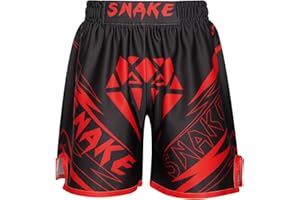 Xnihocha Kinder Jungen MMA Box Shorts Muay Thai Short Boxing Shorts Hexagon Camo Kurze Hose Boxen Fitness BJJ Kickboxing Sportshorts