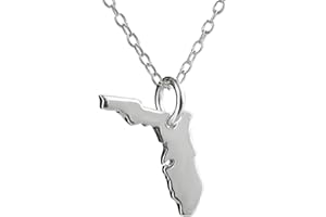 FashionJunkie4Life 925 Sterling Silver US States Pendant Necklaces