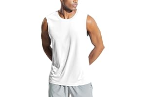 Weardear Men's Running Tank Tops Breathable Workout Sleeveless T-Shirts for Men Gym Muscle Top UV Protection UPF 50+ Sun Protection Tee Shirt