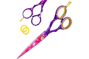 5RIDGE Forbici da parrucchiere Forbici da taglio per capelli Forbici da barbiere Lama di rasoio in acciaio ad alto tenore di carbonio per parrucchieri, uomini, donne e bambini