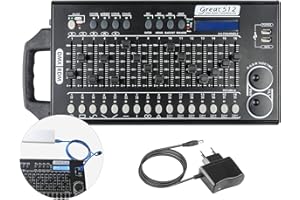Dmx Controll Lichtmischpult Dmx Controller 512 Kanäle Dmx Konsole, Lichtmixer Dmx 512 Controller Musikgesteuert Lichtpult Eingebaut Programm und RDM Dip Funktion, Dmx Pult Partylicht Dmx Controler