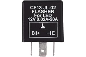 Justech 3-Pin LED Flasher Relay DC 12V Turn Signal Indicator LED Indicator Relay Suitable For Motorbike Car Vehicle (Black)