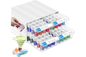 ARTDOT 4 Set Boîte de Rangement Diamond Painting Accessoires, Empilable 128 Pièces 5D Broderie Diamant Accessoires avec Autocollants Entonnoir