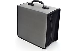 alavisxf xx CD Case, 432 Capacity DVD Case Holder, Heavy Duty Zipper Protective Movie Media Storage Organizer Binder Wallet for Car Home Office Travel (432 Capacity, Grey)