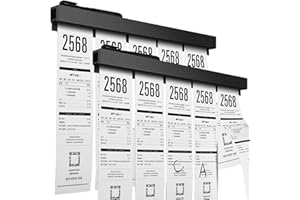 ORIGREEN 2 Pieces Ticket Holder Receipt Holder for Restaurant Refrigerator, No Drill Restaurant Order Ticket Holders, for Walls Home Kitchen Office Cafes Pubs Bars(Black, 50cm, 2p, UK)