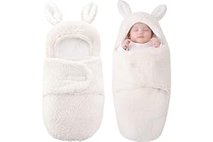 Yoolhamy Couverture Emmaillotage Bebe, Gigoteuse Hiver 0-6 Mois, Unisexe Nid d'ange Bebe Cosy Épaissie pour Plus de Chaleur à Capuche pour Bébé Fille Garçon Baby Swaddle Blanket
