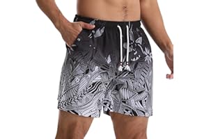 Comilaka Uomo Costumi da Bagno Asciugatura Veloce Pantaloncini Costume da Bagno Calzoncini da Beach Pantaloncini Mare con Taschino e Coulisse
