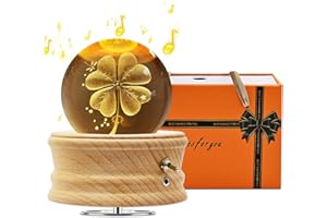 Sentasi Spieluhr Kristallkugel 3D, Spieluhren Warmlichtprojektion und um 360° Drehbare, Musical Box für Kinder/Erwachsene/Geburtstag/Mama