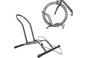 SPORTNOW Cavalletto Portabici per Pneumatici Inferiori a 10.5cm, Supporto Bici da Terra in Acciaio, 59x41x38 cm, Nero