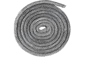RUIKCOLL Cordón de sellado para estufas, cordón de fibra de vidrio ignífugo, cinta de sellado para chimeneas, con 4 cintas de alta temperatura, para muchos modelos de chimeneas,14 mm x 2,5 m
