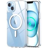 Lavderuar iPhone 13 &amp; 14 i&ccedil;in Magsafe ile Uyumlu Şeffaf Kılıf Kristal Materyal Polikarbonat MGSF001 Arka Kısım ve Silikon Ken
