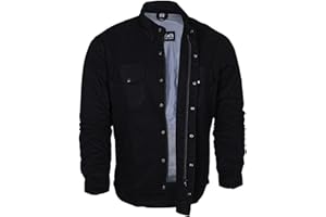 Bikers Gear Australia, Camicia protettiva in flanella di Kevlar (aramide) nero Nero