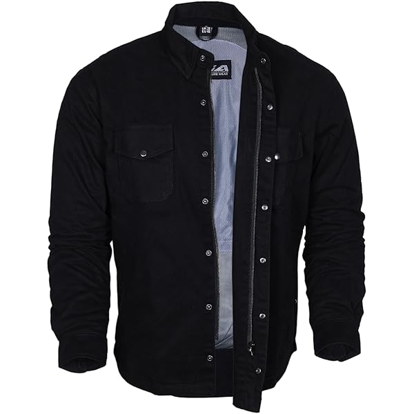Bikers Gear Australia Men's Ks1001grey-2xl Motorcycle Smart Cotton Flannel LumberJack DuPontTM KEVLAR ARAMID FIBRE Long Sleeve Grey Black, Black/Grey, XXL UK