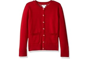 Amazon Essentials Bambine e Ragazze Cardigan a Girocollo vestibilità Aderente Stile Uniforme