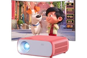 WIELIO Proyector con WiFi Bluetooth 5.2 Videoproyector, Full HD 1080P, 4K Video Proyector Compatible con PS5 y Switch(Rojo)