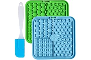 HAO ZHU Licky Mats for Dogs and Cats, 100% Food Grade Lick Mats For Dogs & Cat Food Mat BPA Free Dog Mat,Easy to Clean Lick Mats Pet Slow Feeder with Suction Cups,2 Pack with 1 Spatula