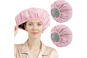 YIZIJIZI 2 Pieces Heat Cap For Deep Conditioning Made Of Aluminum Foil For Home And Salon Use, Hair Dyeing And Hot Oil Treatment Tools (pink)