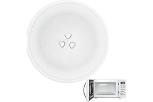 RMIVEGLIA Plateau micro onde 24,5 cm en verre, plateau tournant de rechange avec 3 points de maintien intégrés, plateau rond compatible avec micro onde à support circulaire(16-19cm)