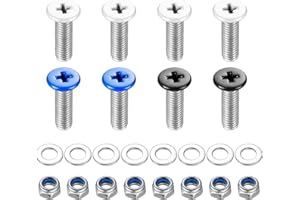 SIYURONGG 8 Tornillos para Placa de Matrícula de Moto, Kit de Fijación en Acero Inoxidable 304, M5 x 17mm, para Scooter, Ciclomotor, Quad - Incluye Tuercas y Arandelas