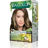 SEA COLOR Amonyaksız, Vegan, Doğal, Besleyici Kalıcı Sa&ccedil; Boyası%100 Beyaz Kapama (1 PAKET 2 x 50 ml Boya & OKSİDAN) (Fındık K
