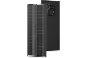 WERCHTAY Panel solar de 150 W, módulo solar tipo N de 12 V, tecnología SMBB, panel solar fotovoltaico monocristalino completamente negro de 150 W, módulo fotovoltaico para baterías, barco, casa móvil, central
