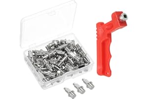 PATIKIL Puntas de Atletismo, Paquete de 50 Puntas de Salto de Altura de Acero para Reemplazo de Puntas de Atletismo y Carreras en Pista con Llave de Puntas, Plata