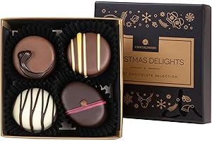 CHOCOLISSIMO Pralinki Christmas Delights 4 x - | czekolada | Boże Narodzenie | przyjęcie | prezent | dla mężczyzn | dla kobiet | do domu | ozdoba | dekoracja | słodycze | pyszne | wykwintne | Wigilia | pralinki| pudełko | czekoladki