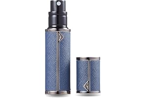 AsaNana Perfume Atomiser, Refillable & Travel Size Perfume Bottle, Leaking Proof,Bottom Pump without Funnel, Luxurious Small women and men, 5ml (BLK-Deepblue)